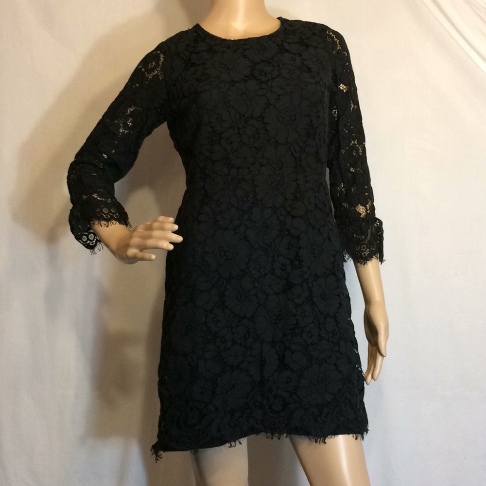 Black Lace Shift Dress by Ann Taylor, Sz 2P (XSP)